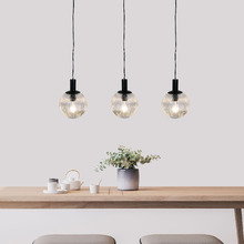 Salween Steel & Fluted Glass 3 Light Pendant
